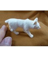 LYNX-w11) large white Lynx cat Bobcat shed ANTLER figurine Bali detailed... - $147.04 CAD