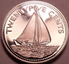 Proof Bahamas 1974 25 Cents~Bahamian Sloop~1st Year Ever This Type~Free Shipping - £4.69 GBP