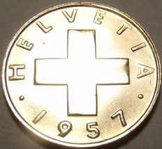 Gem Unc Switzerland 1957-B Rappen~Cross~We Have Gem Unc Coins~Free Shipping - £3.11 GBP