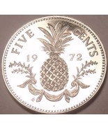 Rare Proof Bahamas 1972 5 Cents~35,000 Minted~Pineapple~Free Shipping - £4.14 GBP