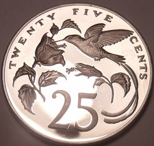 Huge Proof Jamaica 1975 25 Cents~Hummingbird~Mintage 16,000~Free Shipping~ - £8.07 GBP