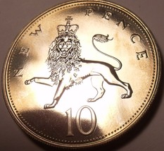 Proof Great Britain 1975 10 Pence~Excellent Coin~Crowned Lion~Free Shipping - $9.10