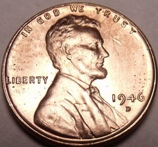 United States 1946-D Unc Lincoln Wheat Cent~Free Shipping - £3.10 GBP