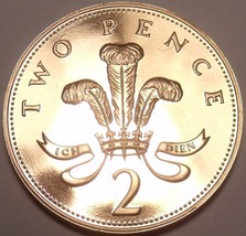 Cameo Proof Great Britain 1985 2-Pence~Welsh Plume~Fantastic~Free Shipping - $7.73