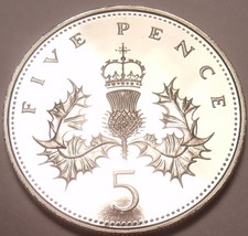 Gem Cameo Great Britain Proof 1997 5 Pence~Crowned Thistle~Free Shipping - £5.48 GBP