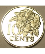 Rare Proof Trinidad &amp; Tobago 1977 10 Cents~5,337 Minted~Hibiscus~Free Sh... - £3.36 GBP