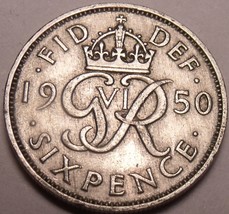 Great Britain 1950 6 Pence~Great For Weddings &amp; Getting Married~Free Shi... - $3.87