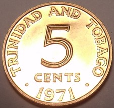 Rare Proof Trinidad &amp; Tobago 1971 5 Cents~Only 12,000 Minted~Free Shipping - $5.28