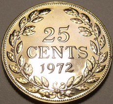 Rare Proof Liberia 1972 25 Cents~Only 4,866 Minted~We Have Proofs~Free Shipping - £5.47 GBP