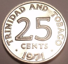 Rare Proof Trinidad And Tobago 1971 25 Cents~Only 12,000 Minted~Free Shipping - £4.48 GBP