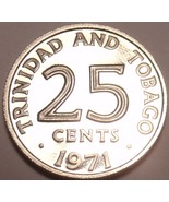 Rare Proof Trinidad And Tobago 1971 25 Cents~Only 12,000 Minted~Free Shi... - £4.46 GBP