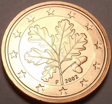 Gem Unc Germany 2002-F 2 Euro Cents~Oak Leaves~Free Shipping - £2.10 GBP