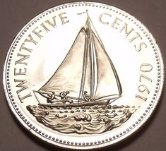 Rare Proof Bahamas 1970 25 Cents~Bahamian Sloop~Only 23,000 Minted~Free ... - £4.67 GBP