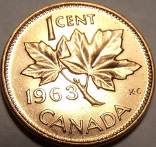 Canada 1963 Gem Uncirculated Cent~Queen Elizabeth The II~Free Shipping - $2.64