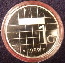 Rare Encapsulated Proof Netherlands 1989 Gulden~15,300 Minted~Free Shipping - $16.94