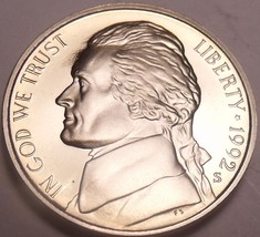 United States Cameo Proof 1992-S Jefferson Nickel~Free Shipping - $5.38
