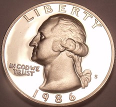 United States Proof 1986-S Washington Quarter~Proofs Are Best~Free Shipping - $5.70