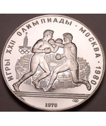 Silver Proof Russia 1979 10 Roubles~Mintage 108,000~Olympic Boxing~Free ... - £45.26 GBP