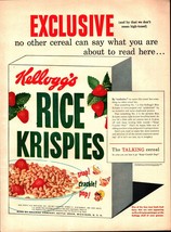 1951 Kellogg&#39;s Vintage Print Ad Rice Krispies Cereal Strawberry Snap Crackle Pop - £18.52 GBP