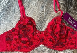 Adored By Adore Me ~ Women&#39;s Chelsey Unlined Underwire Bra Lace Red ~ 36B - $15.85