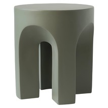 LeisureMod Round Side Table in Fiberstone with Arched Base Design Compac... - $3,872.22 MXN