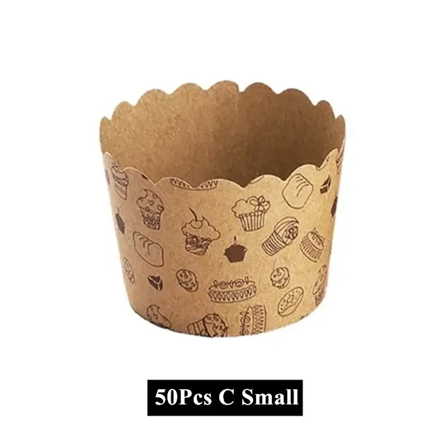 50 Pcs Cupcake Paper Cups Wrapper Baking Cake Cup (Set C - Small)  - £8.33 GBP