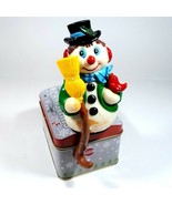 Christmas Snowman Ornament Green Holly Cardinal Broom Vintage Tchotchke ... - $13.26 CAD