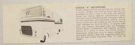 1973 Print Ad Shasta &quot;A&quot; Motorhome with Ford V8 Engine Dimi,CA - £7.08 GBP