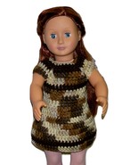 Handmade American Girl Multi Crocheted Brown Sleeveless Dress, 18 Inch Doll - £17.54 GBP