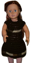 Handmade American Girl Crocheted Brown Dress, 18 Inch Doll - £17.31 GBP