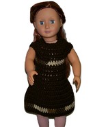 Handmade American Girl Crocheted Brown Dress, 18 Inch Doll - £17.54 GBP