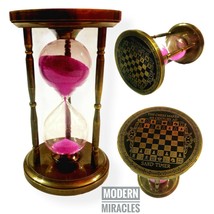 Antik Messing Schach Sand Timer Vintage Maritim Sanduhr Tischdeko Geschenkart... - $57.53