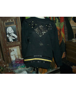 PALOMARES FASHIONS Lovely Chunky Jet Black Knit Sweater Size S NWT - $24.75