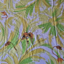Vintage Twin Fitted Bed Sheet Lion Hiding Yellow Green 39 x 75 Muslin - £20.02 GBP