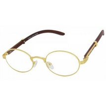 Men&#39;s Classy Exotic Elegant Retro Style Clear EYE GLASSES Oval Gold &amp; Wo... - $13.77