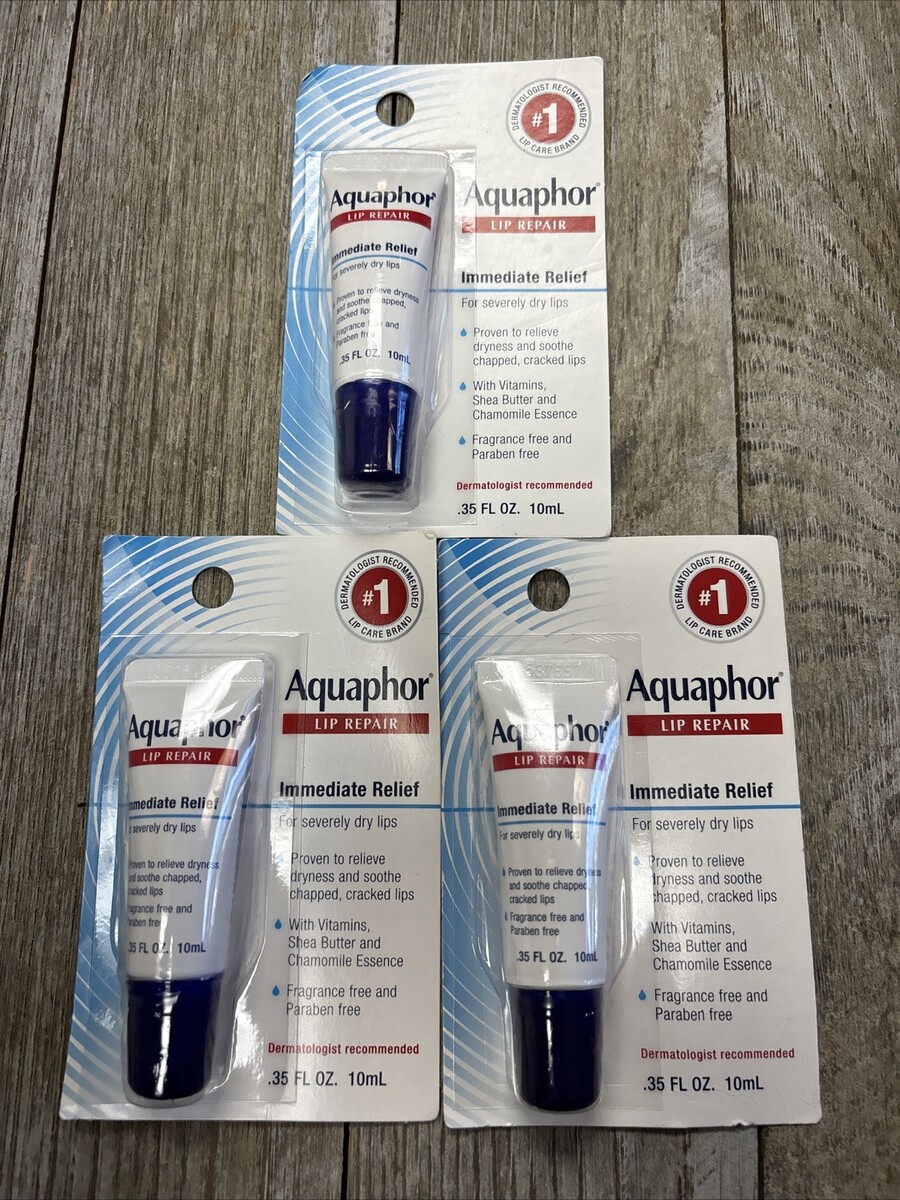 3 pack~Aquaphor Lip Repair Ointment -Long-lasting 0.35 Fl Oz
