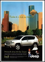 2007 Jeep Compass Compact SUV Vintage Print Ad Houston Skyline Park Wall... - $10.97