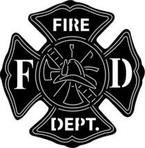 Firefighters Maltese Cross Metal Wall Art Unfinished Steel  13&quot; x 12&quot; - £21.31 GBP