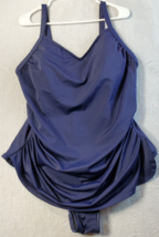 Catalina Swimsuit Women Size 3X Blue Nylon V Neck Spaghetti Strap Underw... - $19.27
