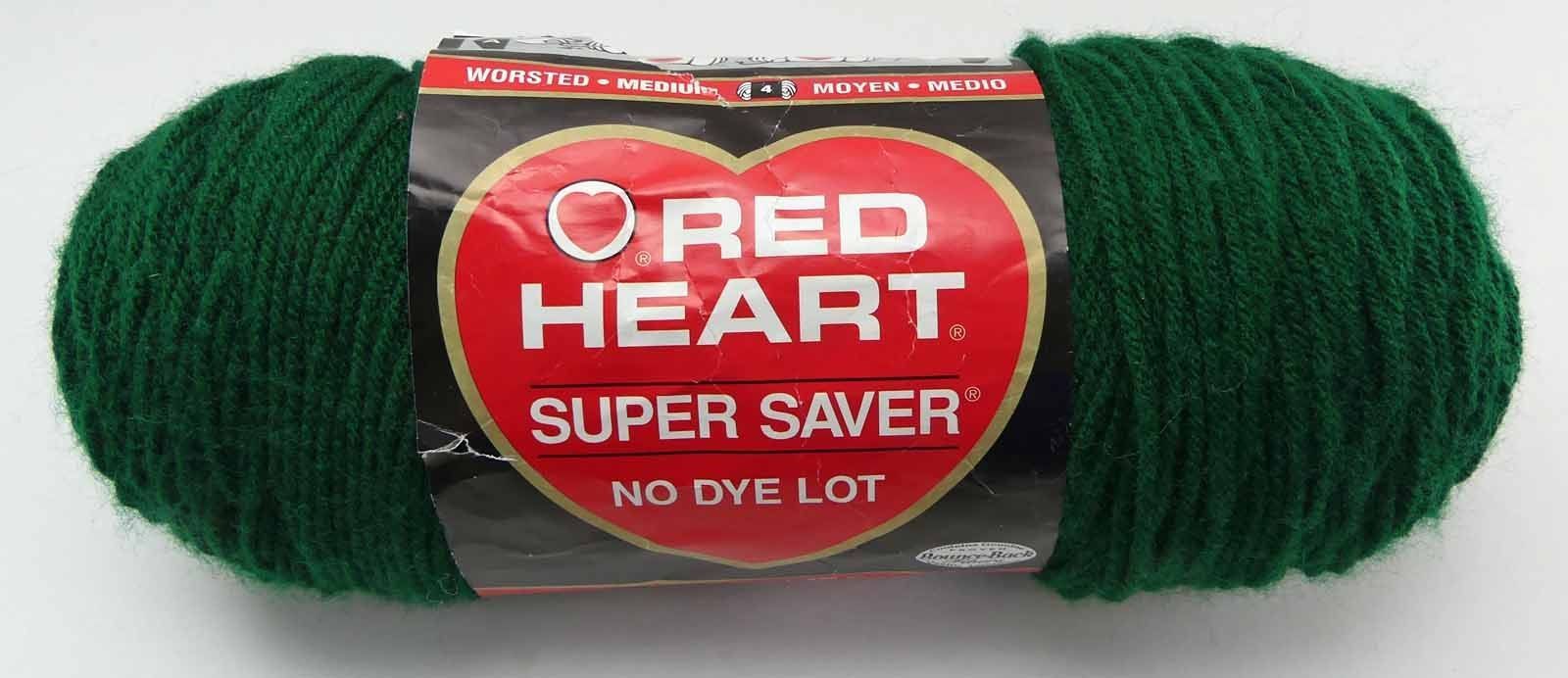 Red Heart Super Saver Worsted Weight Acrylic Yarn - 1 Skein Hunter Green #0389 - £5.27 GBP