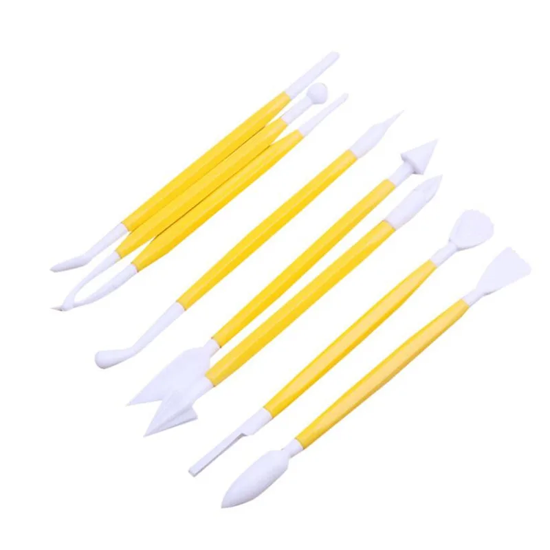 8pcs/set Plastic Clay Sculpting Set Polymer Modeling Clay Tools Poly Yellow - $3.44