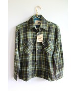 NWT Outback Rider S Green Yellow Plaid Flannel Button Front - £12.79 GBP