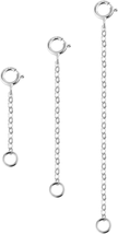 3 Pcs 925 Sterling Silver Necklace Extenders for Women Durable Strong Removable  - £13.26 GBP
