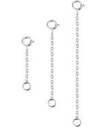 3 Pcs 925 Sterling Silver Necklace Extenders for Women Durable Strong Re... - £13.25 GBP