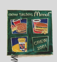 VTG McDonald&#39;s New Tastes Menu! Crew 2001 Pin Advertise Combo Meals Hamburger... - £10.25 GBP