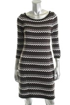 Calvin Klein Sweater Dress Large NWT Black, Brown and White Chevron MSRP... - £58.98 GBP