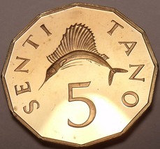 Rare Proof Tanzania 1966 5 Senti~5,500 Minted~Sailfish~Fantastic~Free Sh... - £9.34 GBP