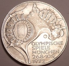 Huge Unc Silver Germany 1972-G 10 Mark Coin~Munich Olympic Games~Free Shipping - £29.12 GBP