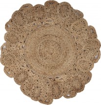 HomeRoots 394226 72 x 72 in. Natural Bloom Boutique Jute Rug - £153.18 GBP