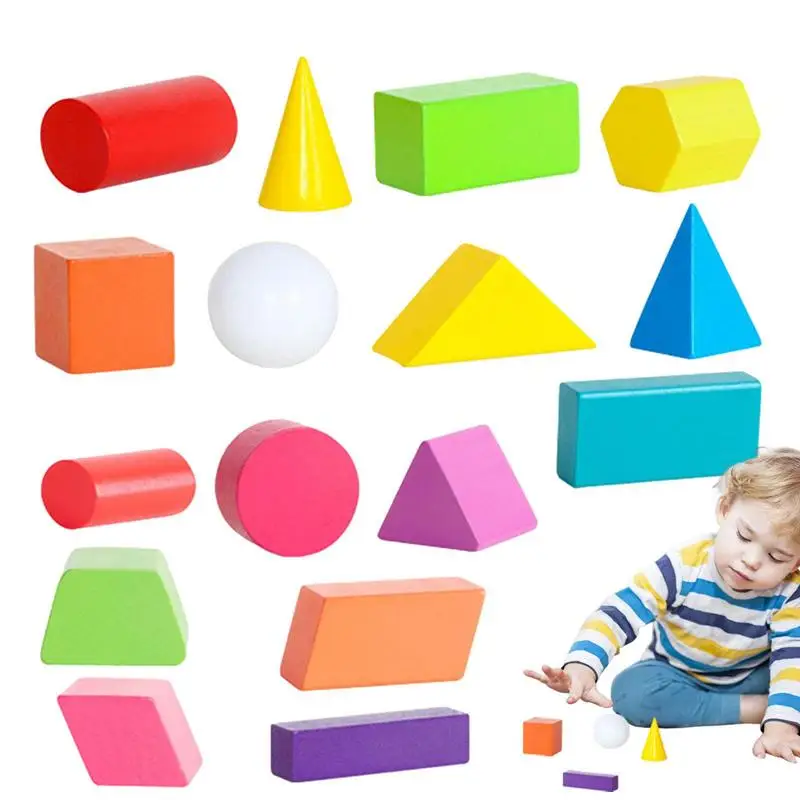 3D Geometric Shapes Math Geometric Block Toys Math Manipulatives Geometric - £15.29 GBP